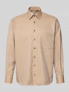 Comfort fit zakelijk overhemd van katoen met kentkraag