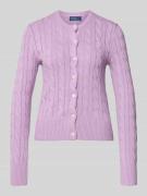 Slim fit gebreid jack met logostitching