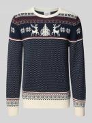 Gebreide pullover met ribboorden