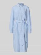 Overhemdjurk met strikceintuur en logostitching