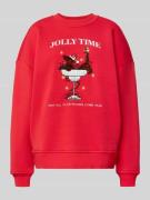 Sweatshirt met motiefstitching, model 'Evie'