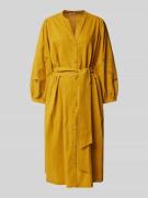 Midi-jurk met strikceintuur