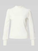 Gebreide pullover van viscosemix met ballonmouwen