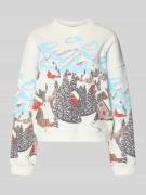 Oversized sweatshirt met ribboorden