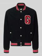 Collegejack van corduroy met labeldetail