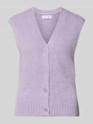 Gilet van alpacamix met V-hals, model 'JEANNE'