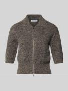 Gebreid jack van wolmix met 1/2-mouwen, model 'SAKELSIE'