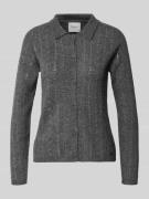 Regular fit gebreid jack met wol, model 'ELAINE'