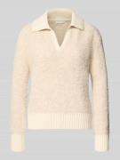 Regular fit pullover van katoenmix met polokraag