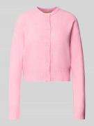 Regular fit gebreid jack met wol, model 'NATALIE'