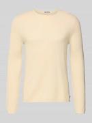 Basic gebreide pullover met ronde hals en rolranden