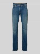 Straight fit jeans met merkdetail