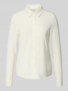 Overhemdblouse van viscosemix met platte kraag