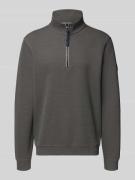 Regular fit schipperstrui met opstaande kraag en ritssluiting