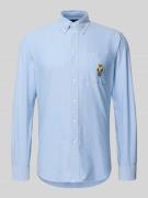 Custom slim fit vrijetijdsoverhemd met motiefstitching