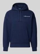 Relaxed fit hoodie met labelstitching en kangoeroezak