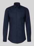 Slim fit zakelijk overhemd van popeline met stretch