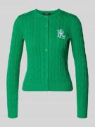 Gebreid jack met kabelpatroon en labelstitching, model 'RALHAN'