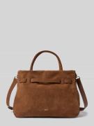 Handtas van leer met labeldetail, model 'JILL'