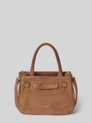 Handtas van leer met labeldetail, model 'JILL'