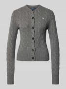 Gebreid jack van een mix van linnen en kasjmier met kabelpatroon