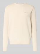 Gebreide pullover met ribboorden