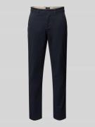 Straight fit stoffen broek met achterzakken