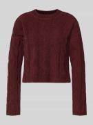 Regular fit gebreide pullover met kabelpatroon, model 'ELLY'