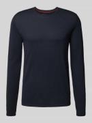 Regular fit pullover van puur katoen in gebreide look