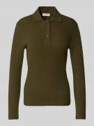 Slim fit poloshirt van geribd katoen