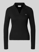 Shirt met lange mouwen en labeldetail