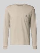 Shirt met lange mouwen, borstzak en labeldetail