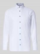 Regular fit zakelijk overhemd van puur katoen met kentkraag