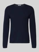 Basic gebreide pullover met ronde hals en rolranden