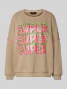 Oversized sweatshirt met ribboorden