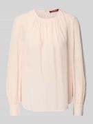 Regular fit zijden blouse met plooien