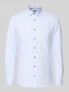 Slim fit zakelijk overhemd van katoenmix met kentkraag