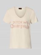 Loose fit T-shirt met V-hals