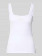 Slim fit top met logoprint, model 'Scoop'