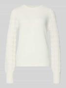 Regular fit gebreide pullover met mouwen van ajourtricot