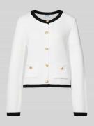 Slim fit jack met wol in gebreide look