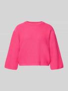 Oversized gebreide pullover van viscosemix met opstaande kraag