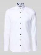 Slim fit zakelijk overhemd van katoen met kentkraag