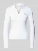 Shirt met lange mouwen en labeldetail