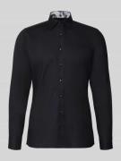 Slim fit zakelijk overhemd van katoen met kentkraag