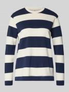 Sweatshirt met geribde ronde hals, model 'BARNI'