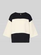 Sweatshirt met geribde ronde hals, model 'ANGELIN'