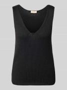 Gebreide top met V-hals, model 'Grscaliva'