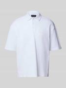 Boxy fit poloshirt met structuurmotief, model 'Signar'