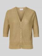 Linnen cardigan met 1/2-mouwen